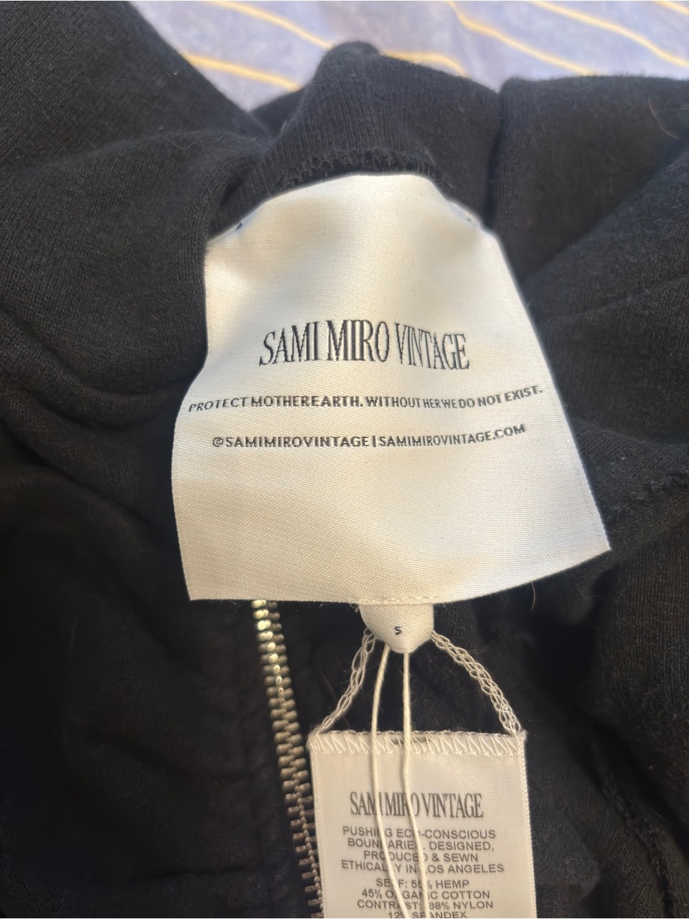 SAMI MIRO VINTAGE OPEN SEAM ZIP HOODIE DRESS IN BLACK BNWT - Picture 4 of 4